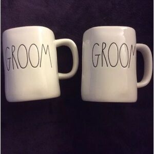 NWOT Rae Dunn GROOM GROOM SET Coffee Tea Mug Set
